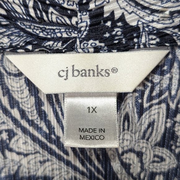 CJ Banks Paisley Sleeveless Open Cardigan Size 1X - Picture 8 of 12